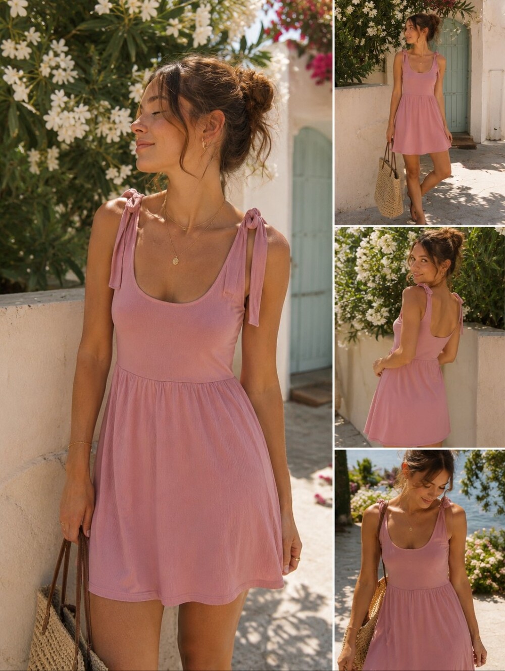 Wild Fable Pink Tie Shoulder Mini Dress XS